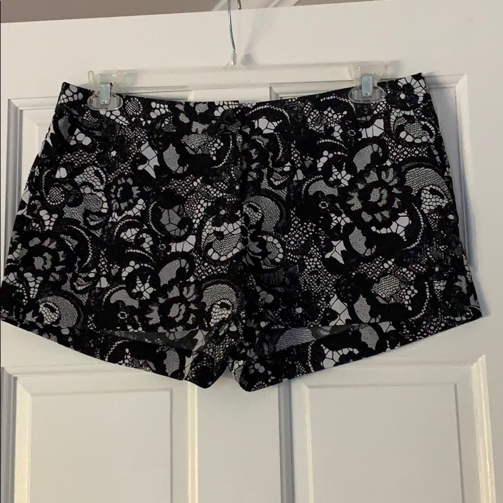 Express black and white shorts